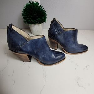 Freebird Blue Distressed Leather STEEL Booties